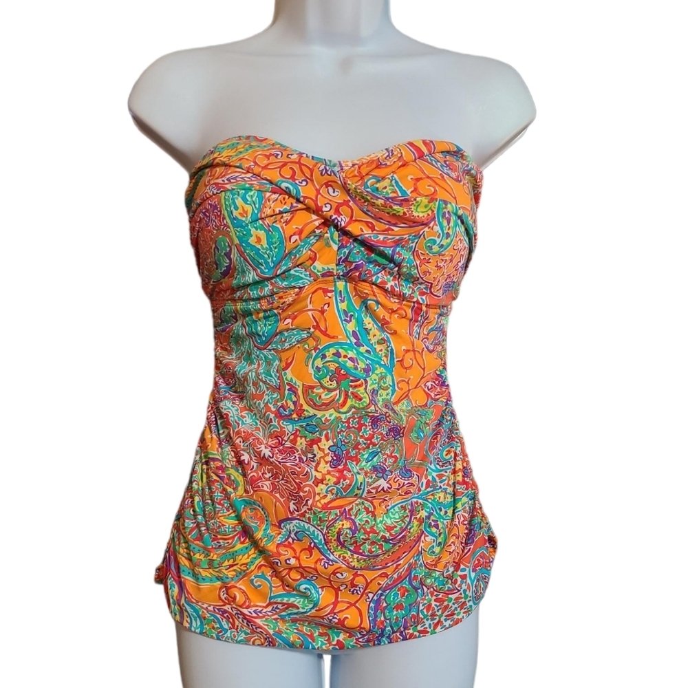 RALPH LAUREN mahara twist swim bandini top M